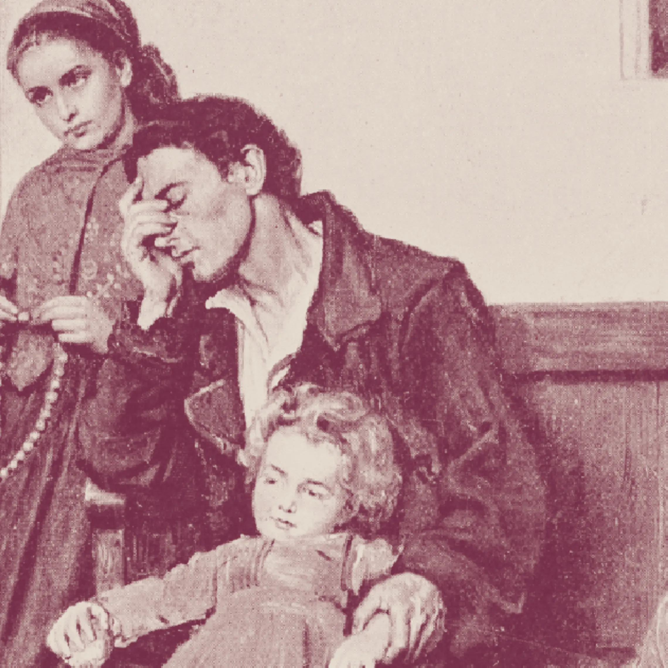 Father attempts to pray with children