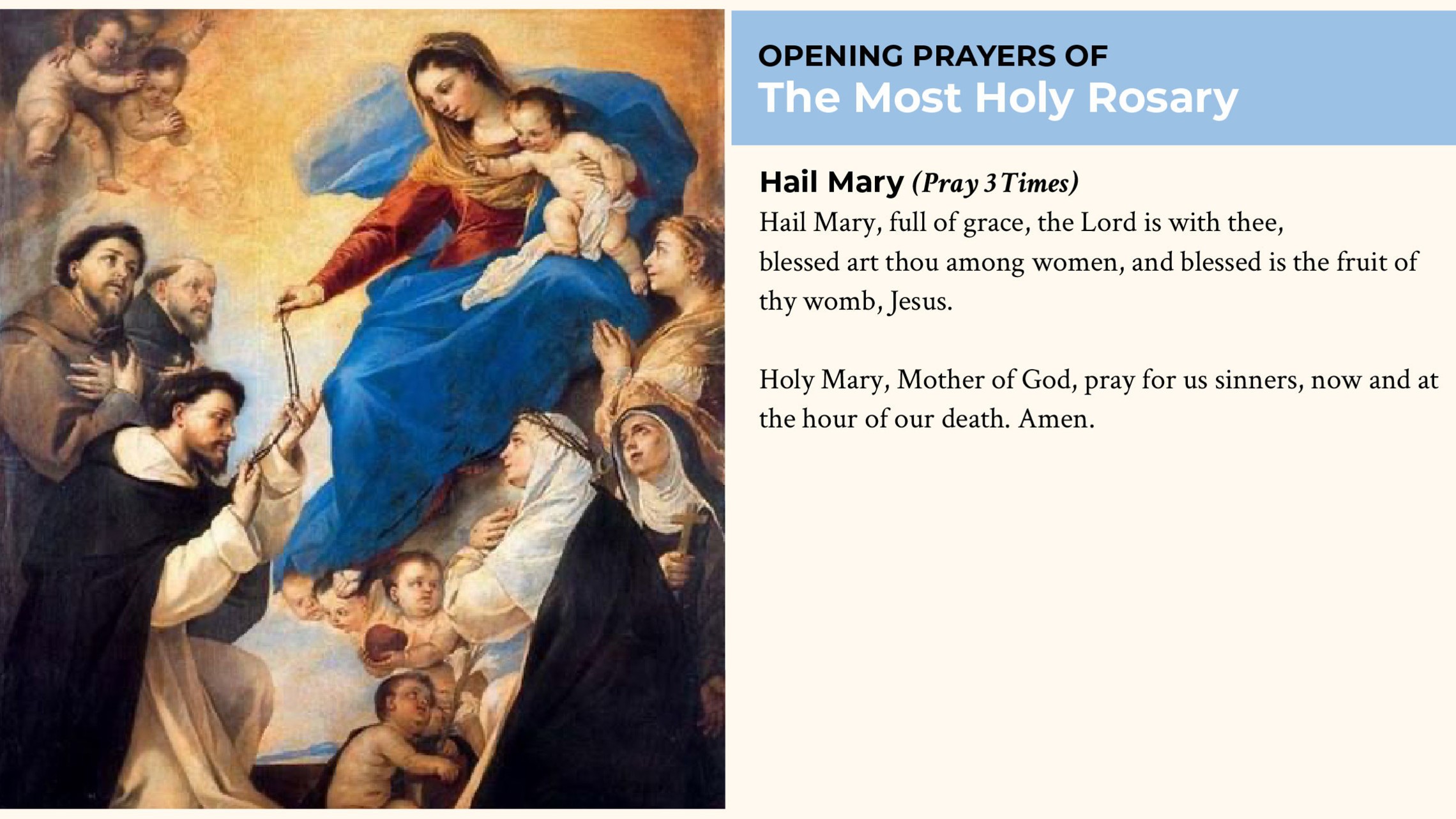 Pray three Hail Marys