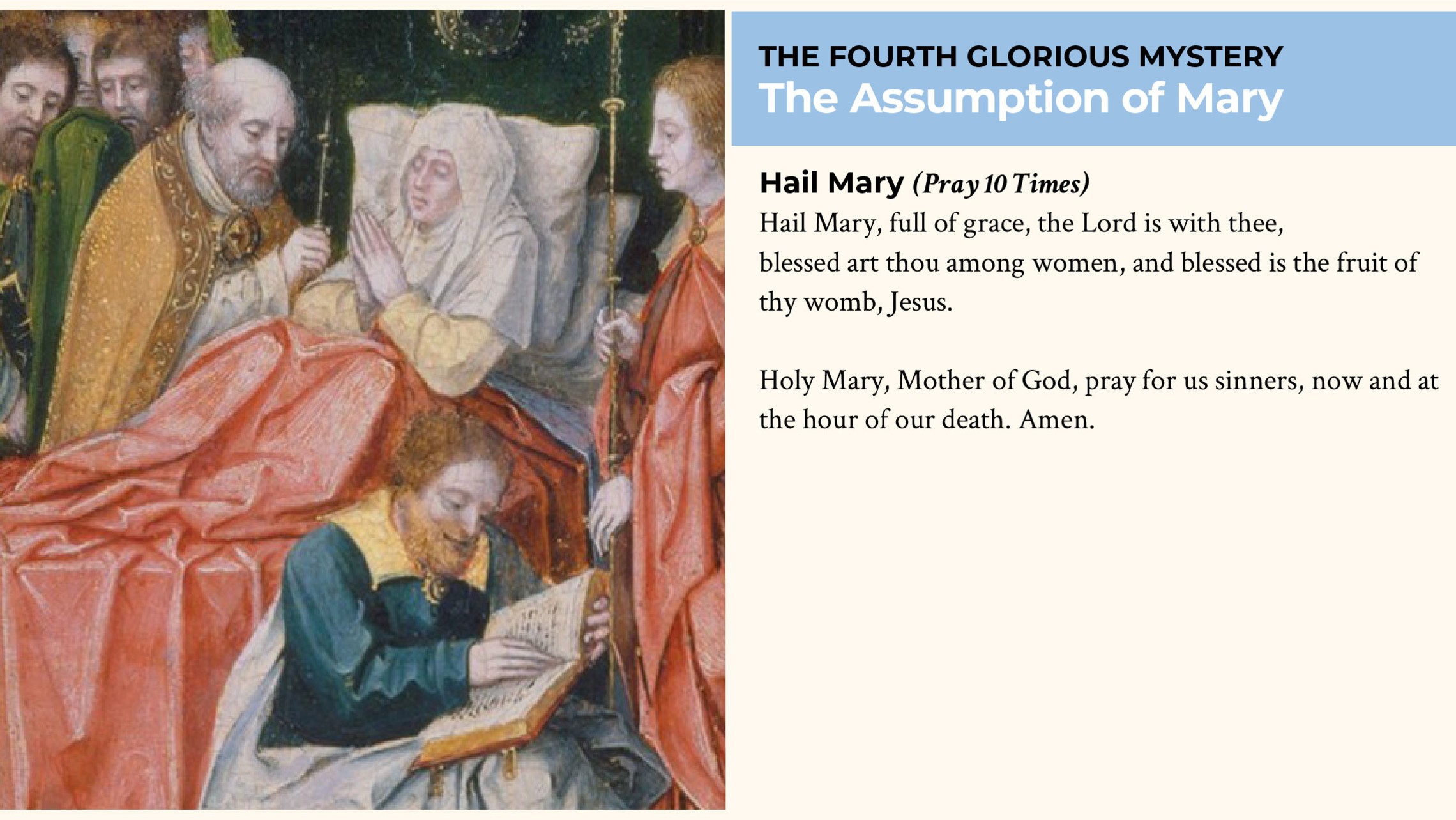 Assumption 10 Hail Marys