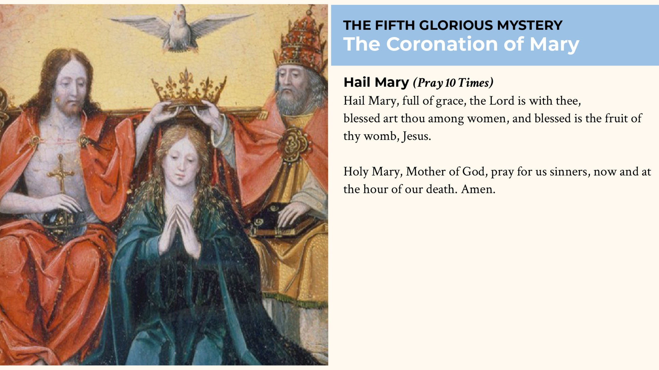 Coronation 10 Hail Marys