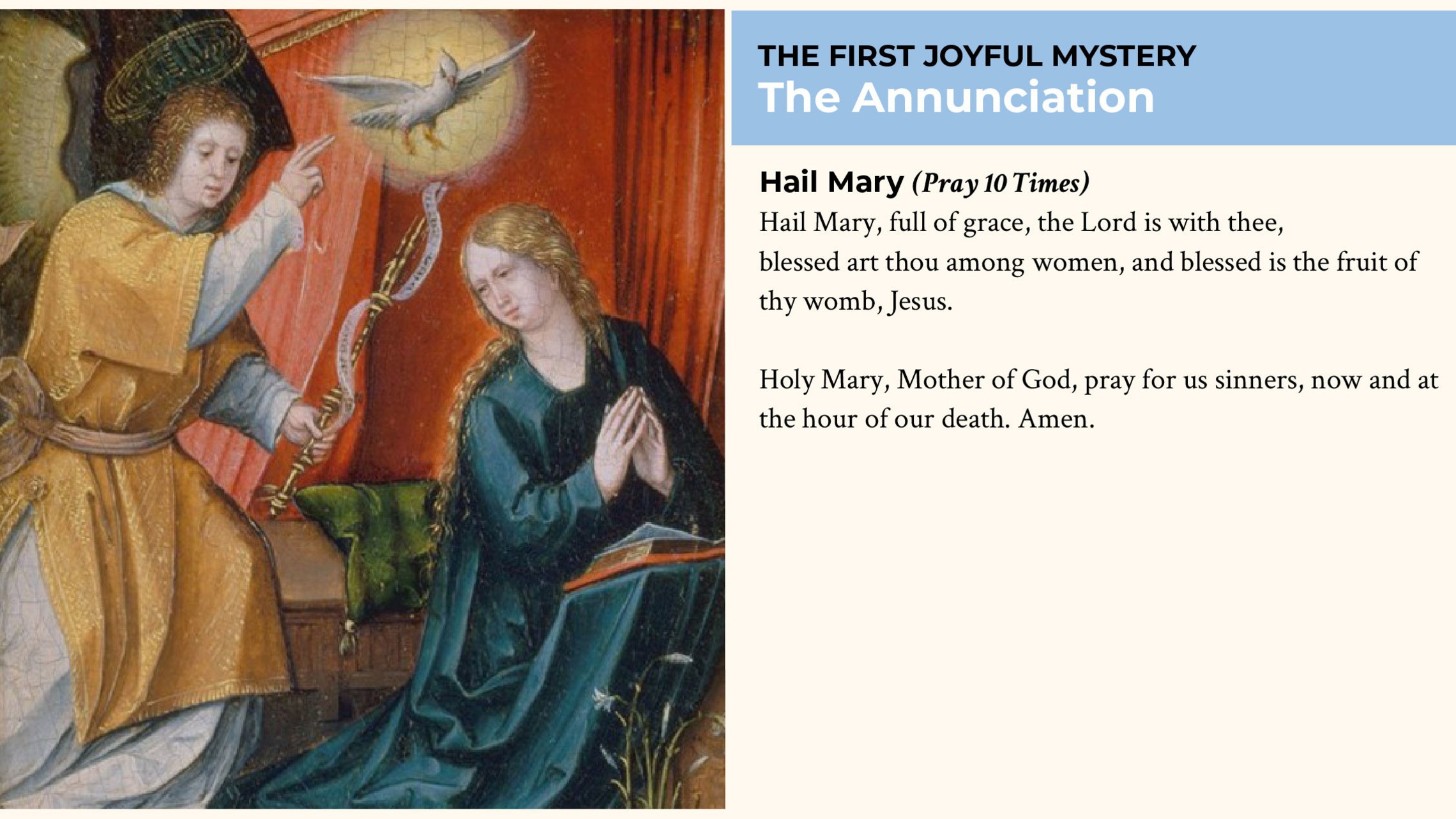 Annunciation 10 Hail Marys