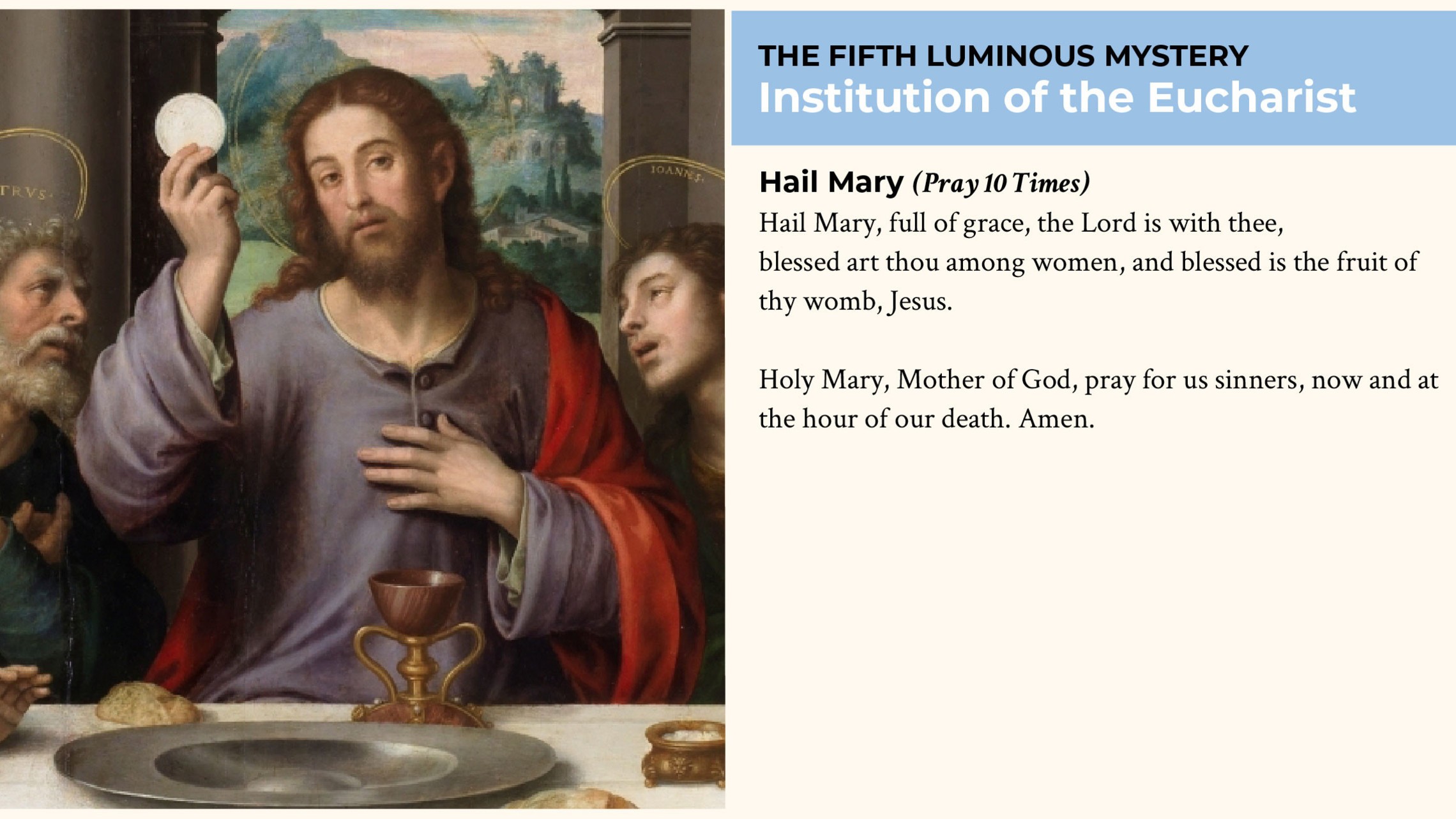 Eucharist 10 Hail Marys